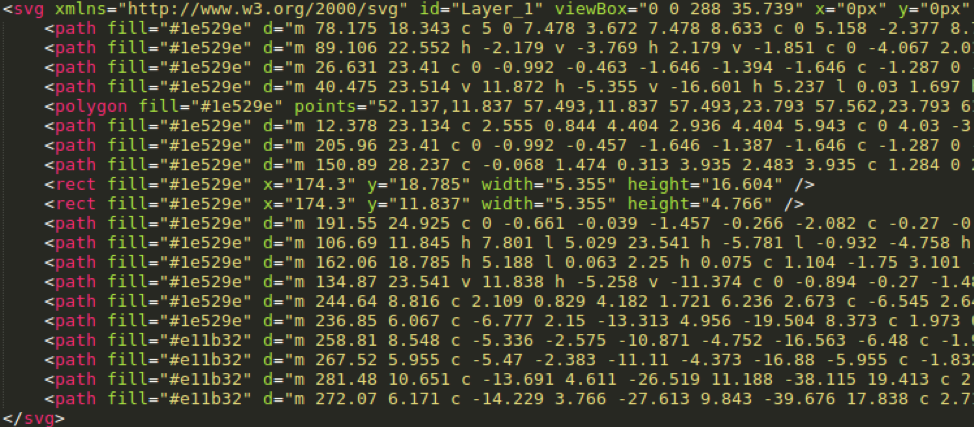 Code snippet showing SVG rendering of stolen bank logo