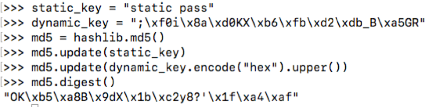 FlawedGrace C&C data transfer encryption key generation in Python