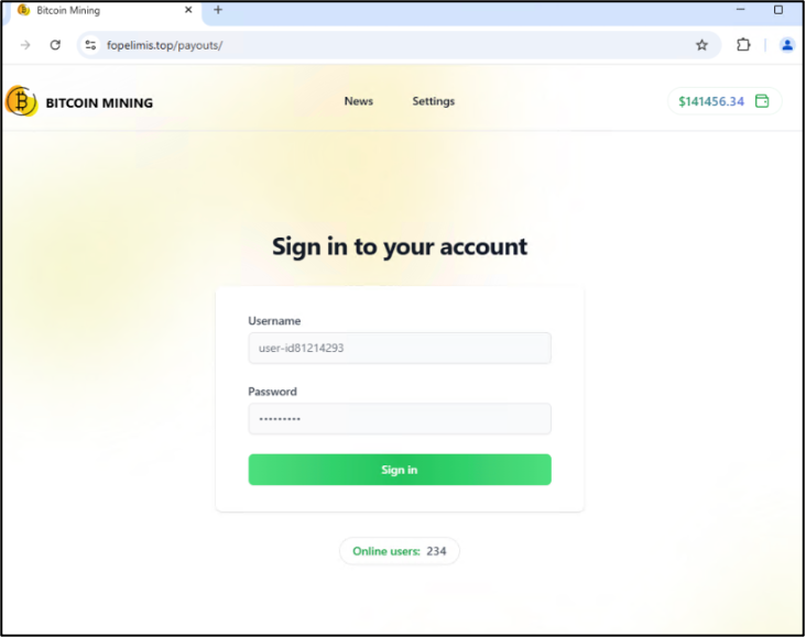 Fausse page de connexion