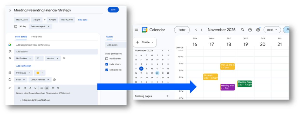 Figure 3. Example of a Google calendar exploit.&nbsp;