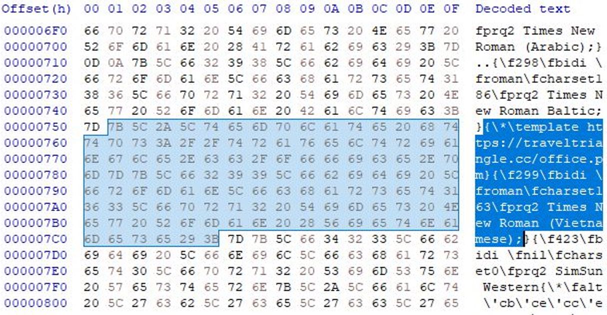 RTF template injection 