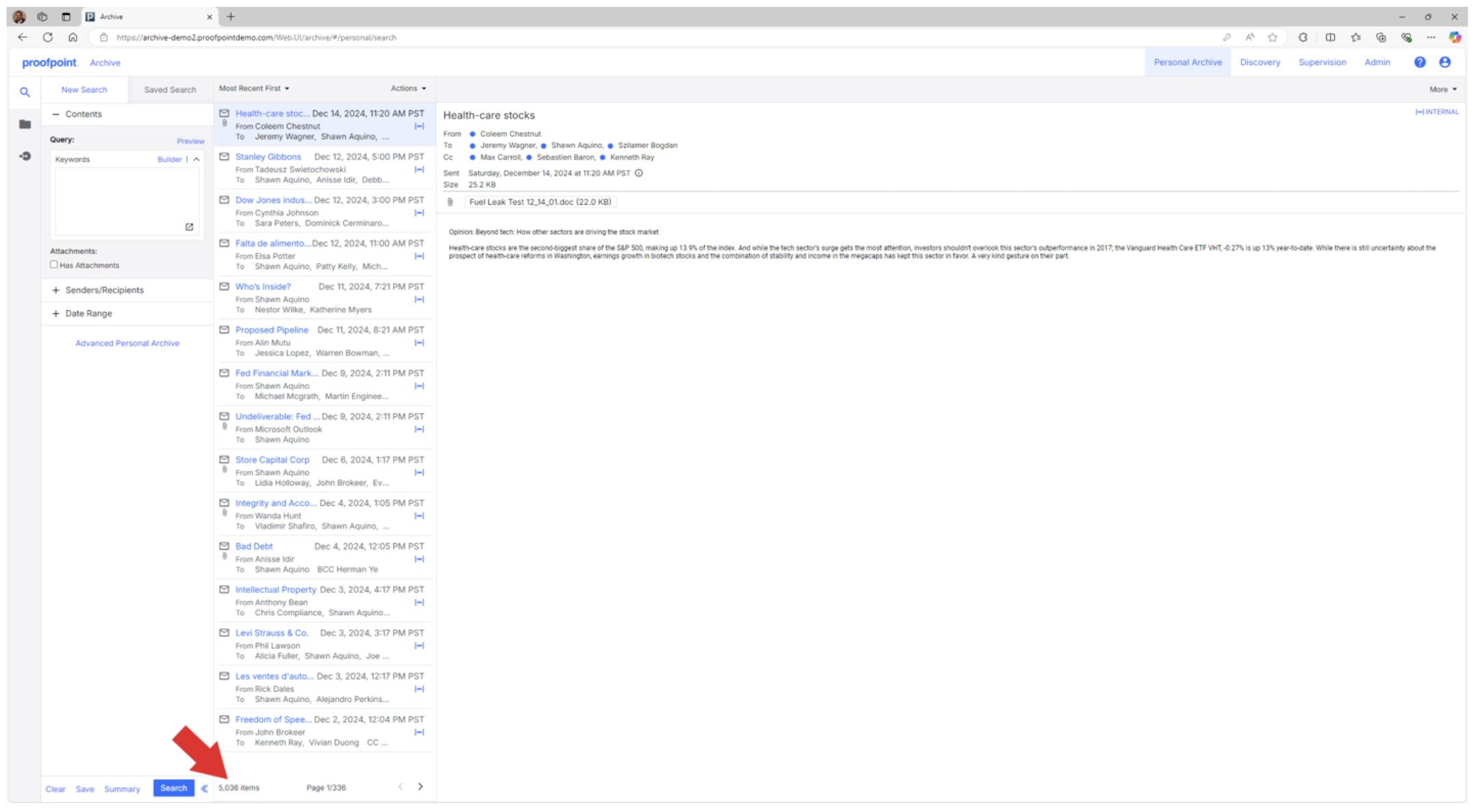Search interface for the Personal Archive demo.