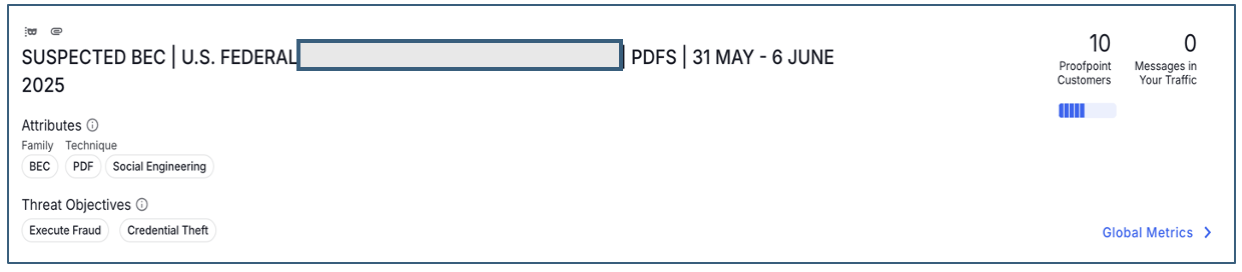 Proofpoint Nexus AI detection engines identified the threat as a lure. 