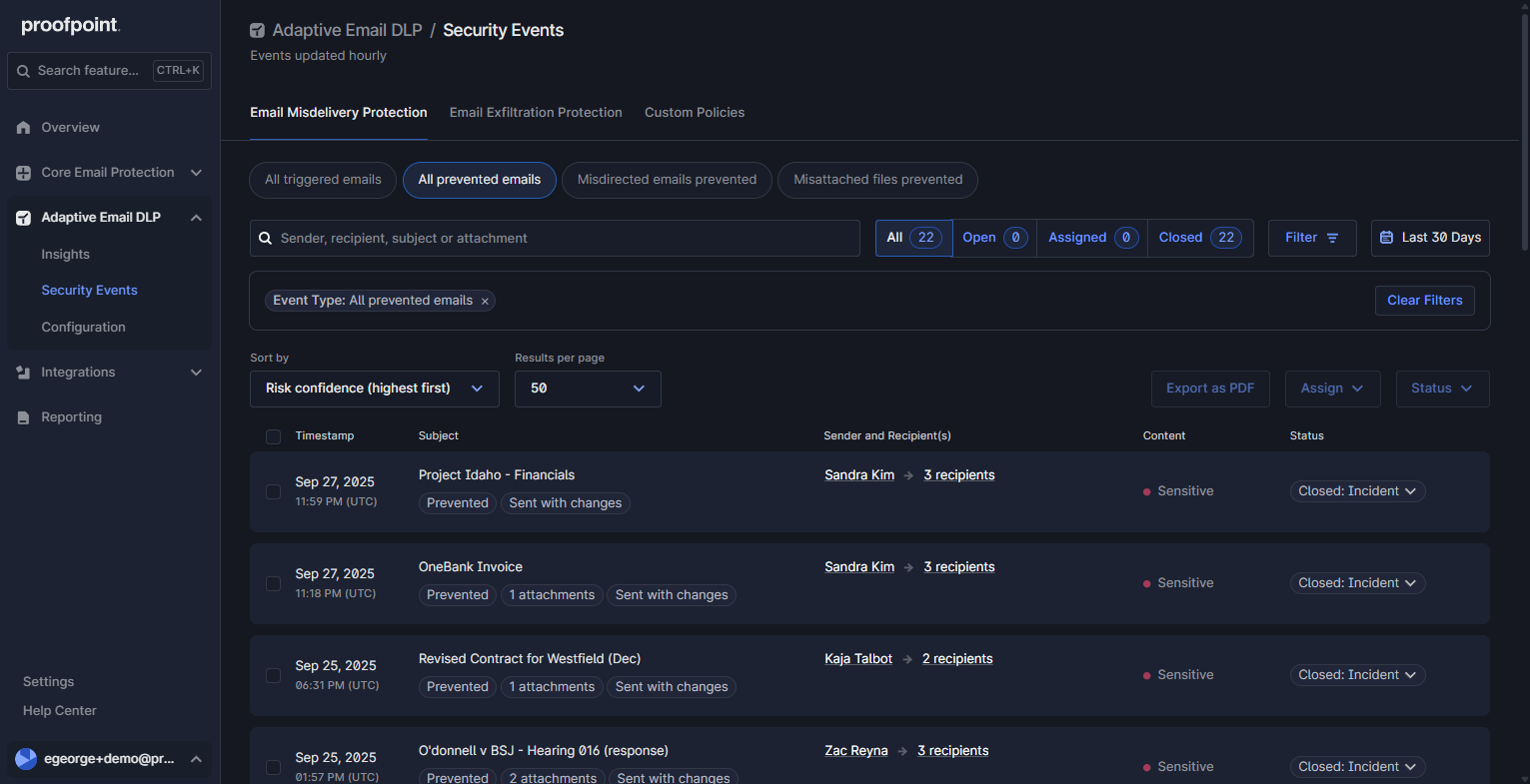 Adaptive Email DLP