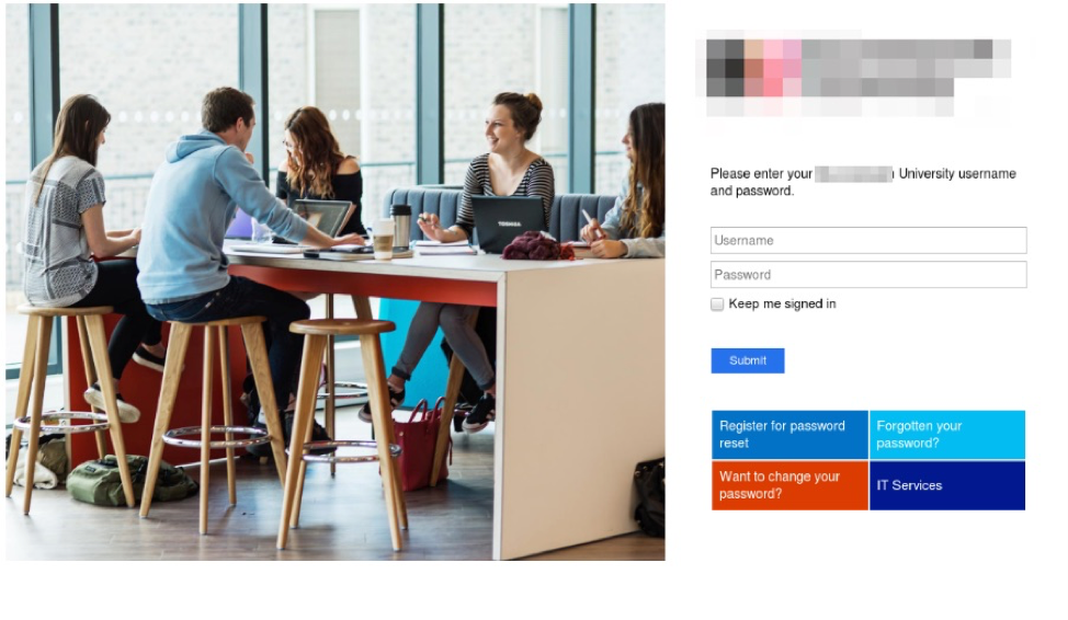 Spoofed university library login portal used for phishing