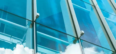 Cloud reflection on building surface