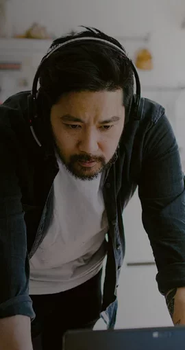 man at computer