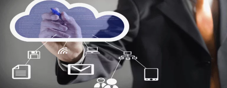 Abstract depiction of cloud computing network