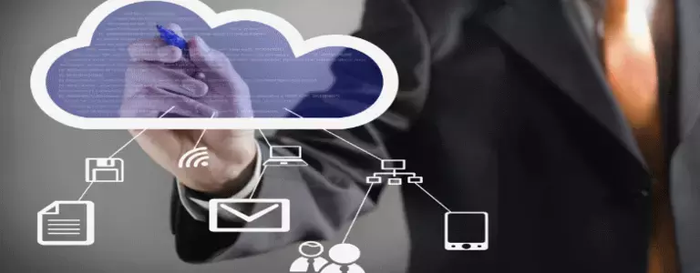 Abstract depiction of cloud computing network