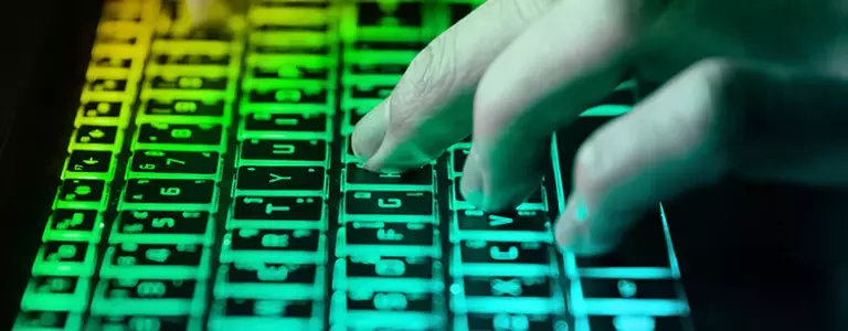 Hand on a keyboard