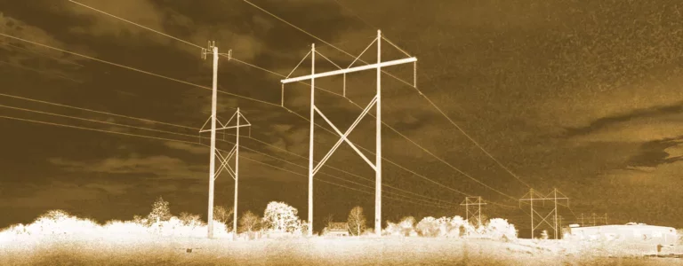 Photonegative of telephone poles and lines in the country