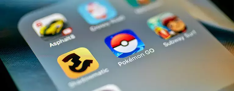 Photo of a smartphone screen with the Pokemon Go app icon