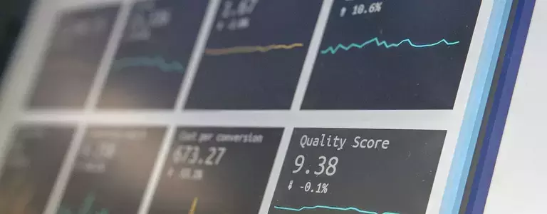 Computer screen displaying a dashboard with various numbers