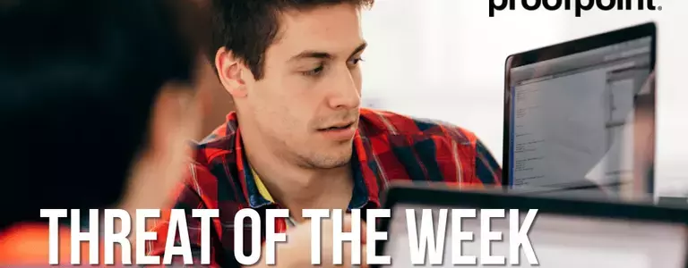 ‘THREAT OF THE WEEK’ over people looking at a laptop screen