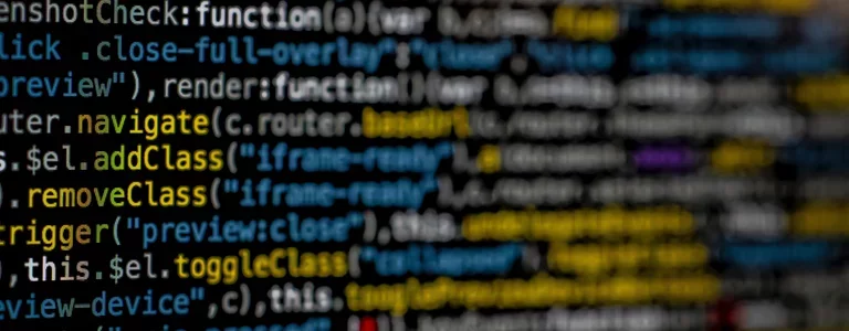 Zoomed in macro photo of some computer code