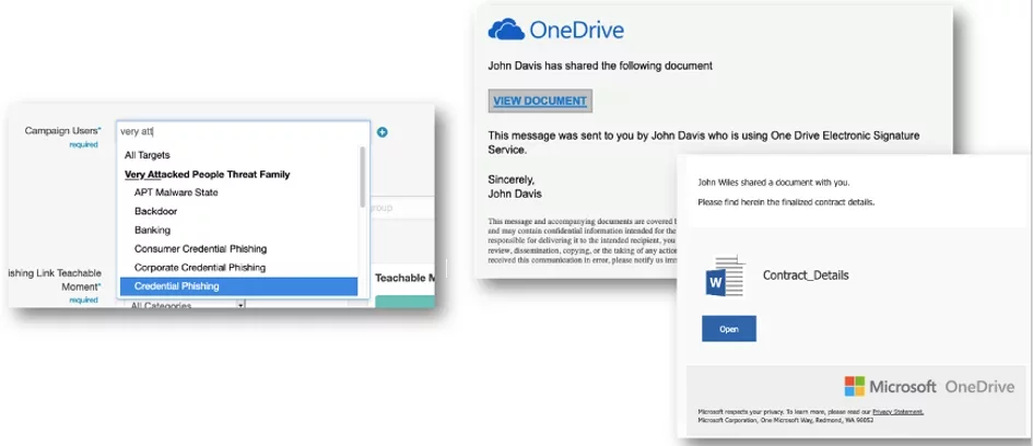 Phishing simulation examples