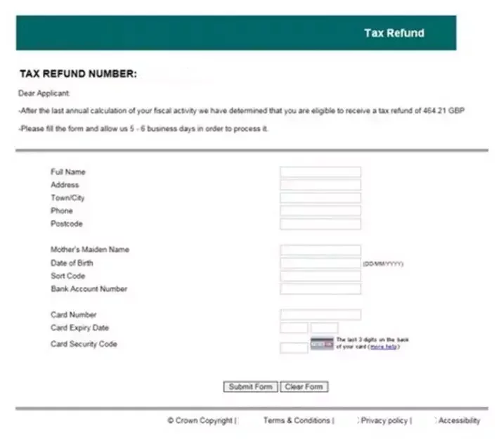 Fraudulent data entry forms