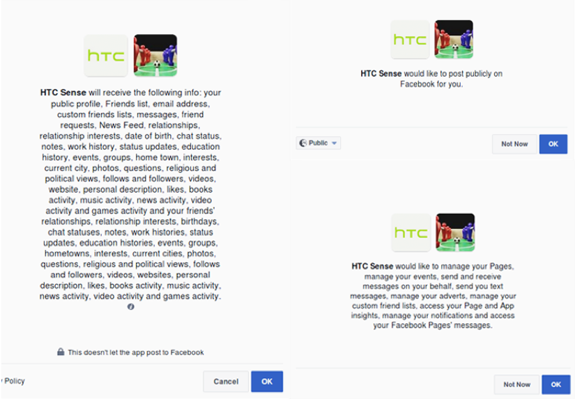 HTC Sense application permissions